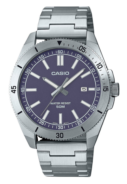 Casio Standard Analog Stainless Steel Blue Dial Quartz MTP-B155D-2E Men's Watch