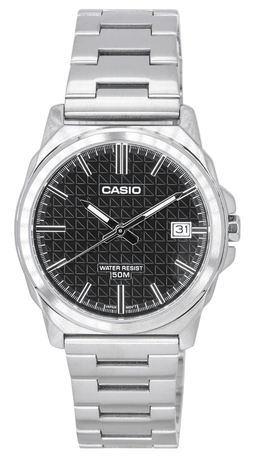 Casio Standard Analog Stainless Steel Black Dial Quartz MTP-E720D-1A Men's Watch