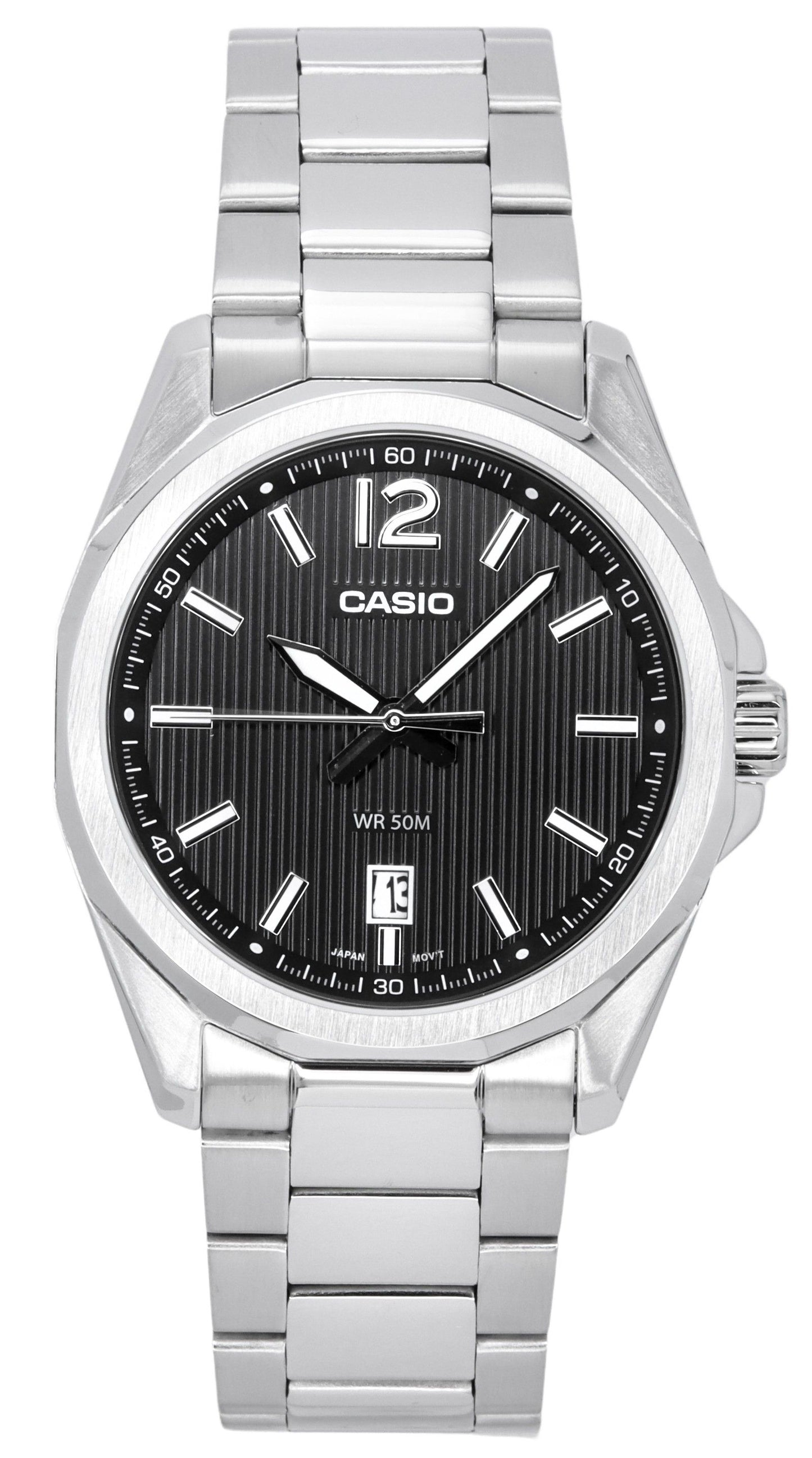 Casio Standard Analog Stainless Steel Black Dial Quartz MTP-E725D-1A Men's Watch