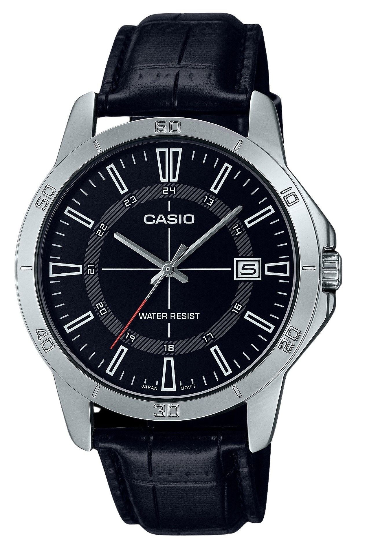 Casio Standard Analog Leather Strap Black Dial Quartz MTP-V004L-1C Men's Watch