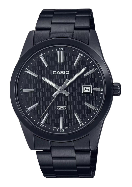 Casio Standard Analog Black Ion Plated Stainless Steel Black Dial Quartz MTP-VD03B-1A Men's Watch