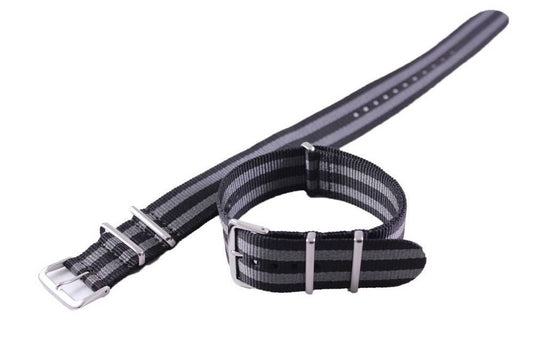 Ratio Grey And Black Nato Watch Strap 22mm