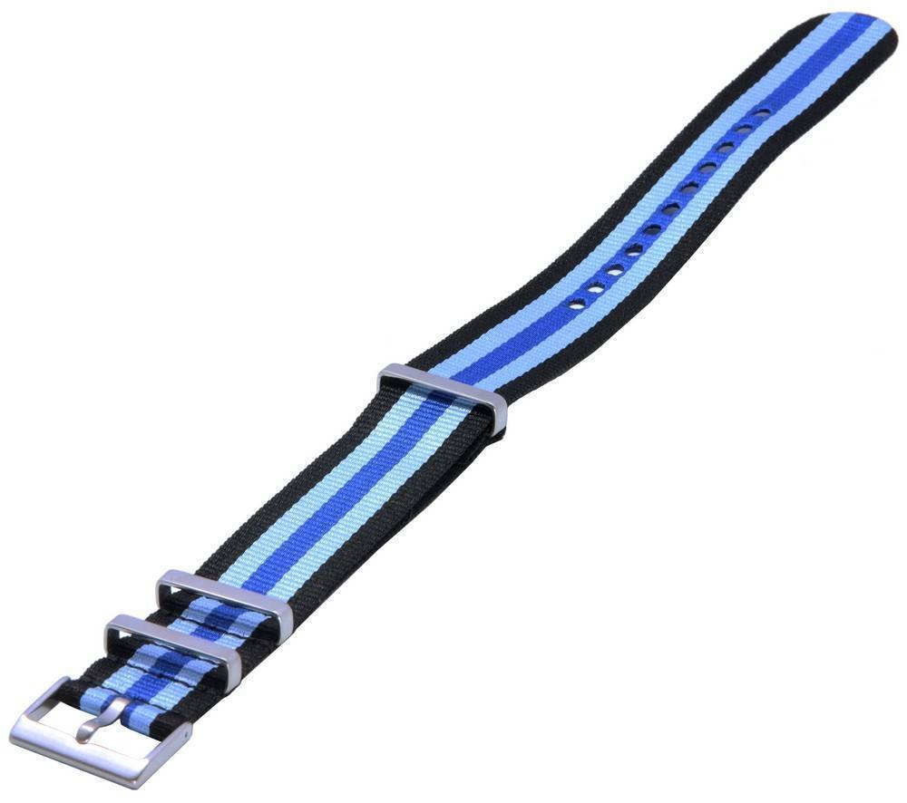 Ratio NATO20 Black and Blue Nylon 22mm Watch Strap