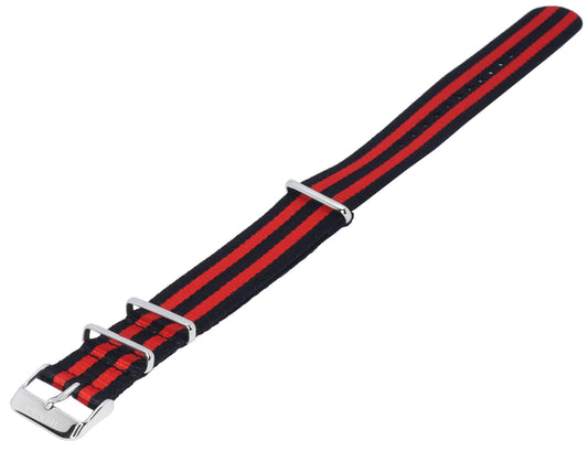 Ratio NATOR05 Multicolor Red And Black 20mm Polyester Watch Strap