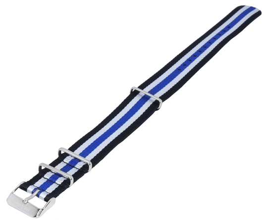 Ratio NATOR06 Multicolor Black White And Blue 20mm Polyester Watch Strap