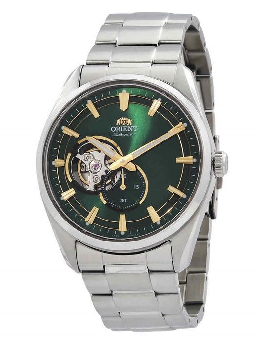 Orient Contemporary Stainless Steel Open Heart Green Dial Automatic RA-AR0008E10B Men's Watch