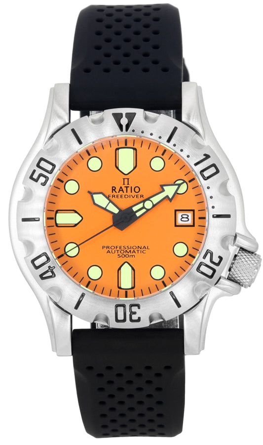 Ratio FreeDiver Professional Sapphire Orange Dial Automatic RTF011 500M Men's Watch