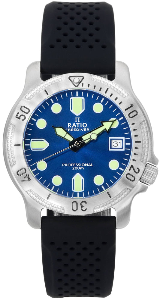 Ratio FreeDiver Professional Sapphire Blue Sunray Dial Quartz RTF023 200M Men's Watch