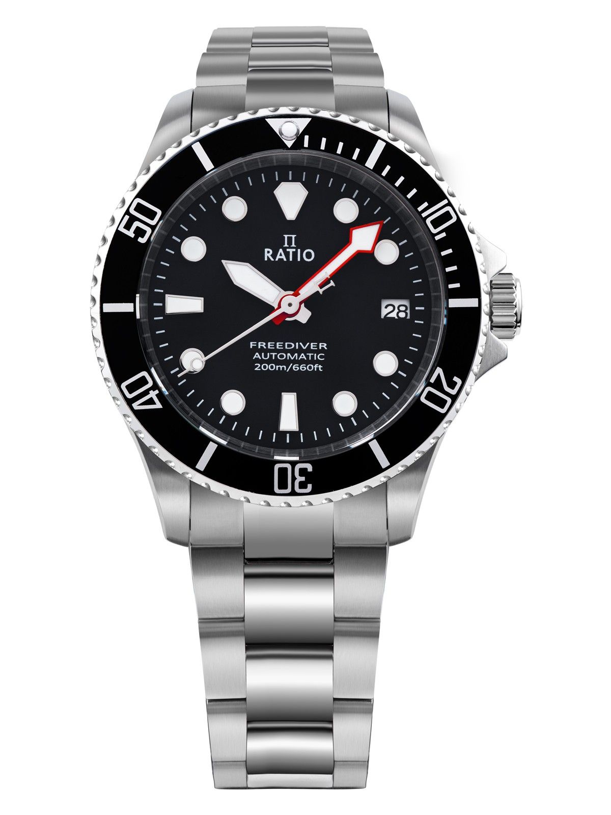 Ratio FreeDiver Sapphire Stainless Steel Black Dial Automatic RTF041 200M Men's Watch