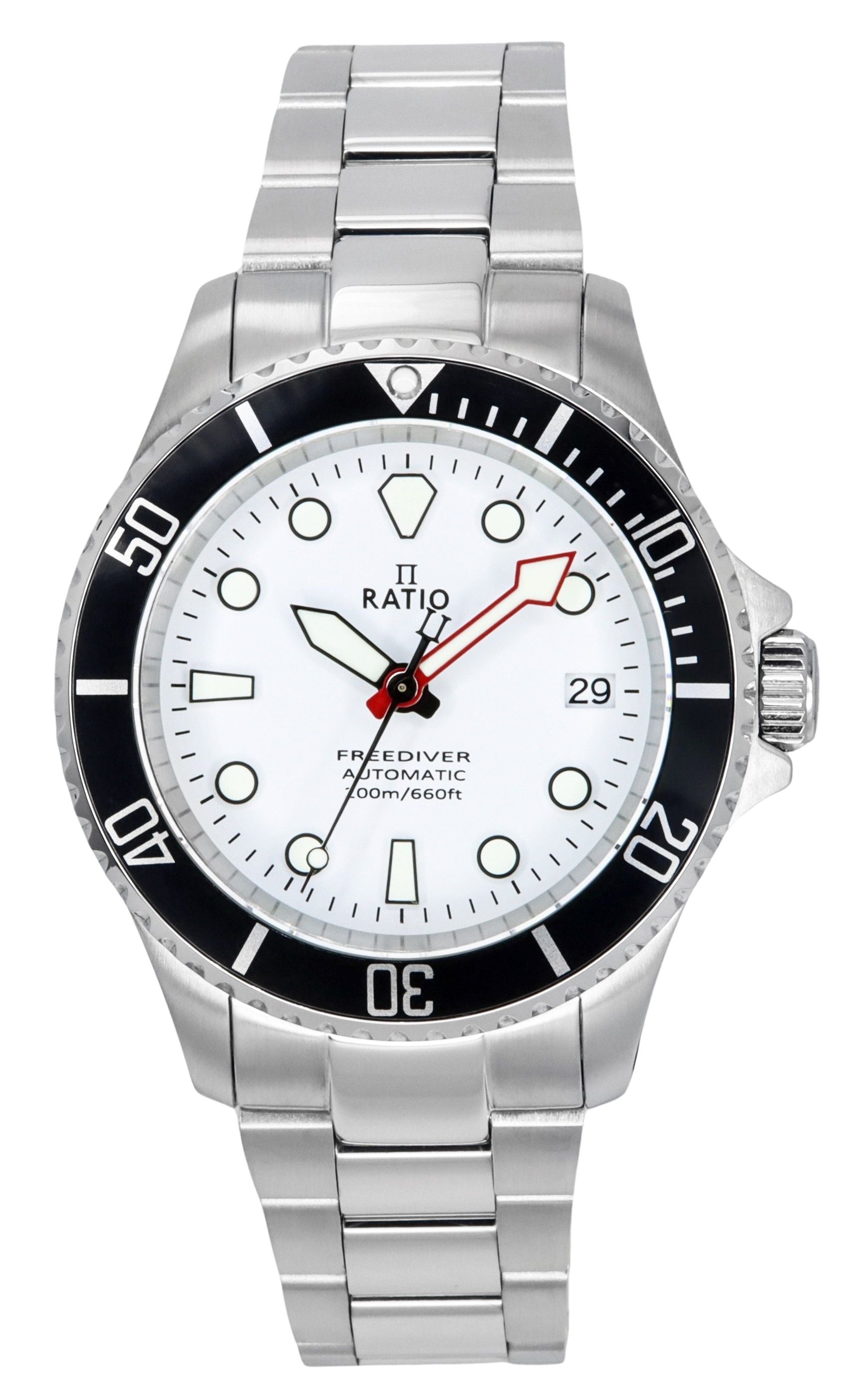 Ratio FreeDiver Sapphire Stainless Steel White Dial Automatic RTF047 200M Men's Watch