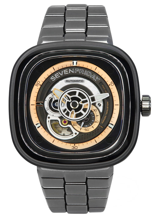 Sevenfriday P-Series Stainless Steel Black Dial Automatic P2C/01M SF-P2C-01M Men's Watch