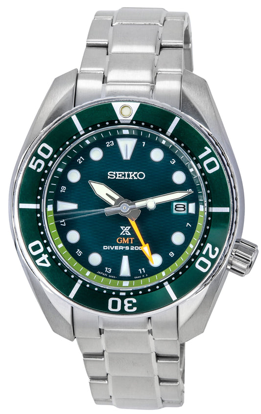 Seiko Prospex Sea Aqua Sumo GMT Green Dial Solar Diver's SFK003J1 200M Men's Watch