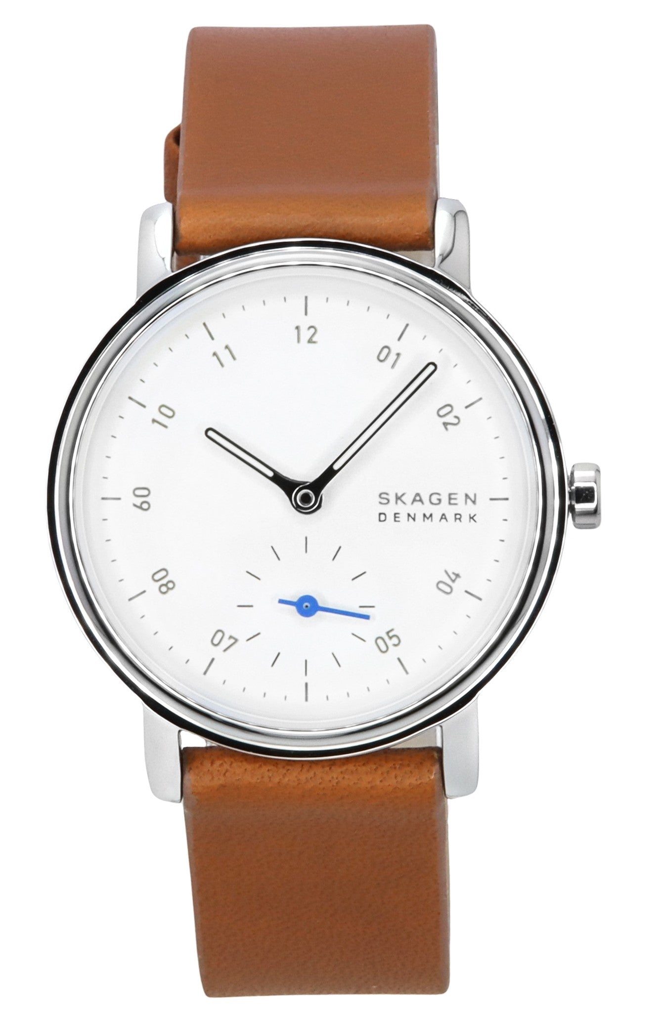 Skagen Kuppel Lille Brown Leather Strap White Dial Quartz SKW3103 Women's Watch