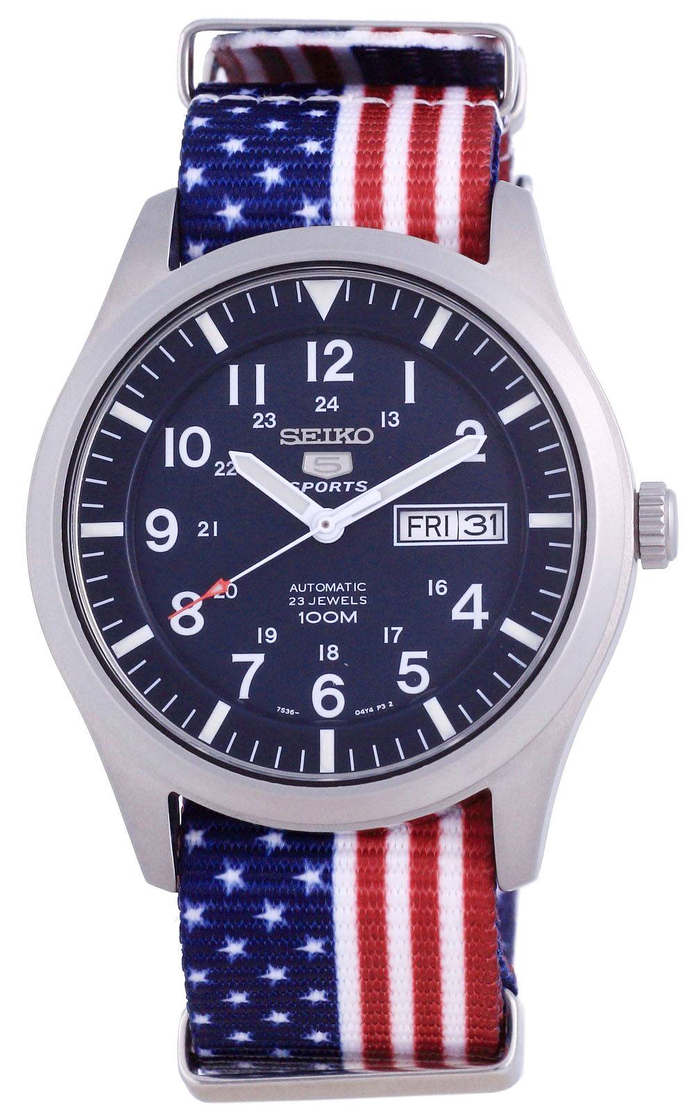 Seiko 5 Sports Automatic Polyester SNZG11K1-var-NATO27 100M Men's Watch