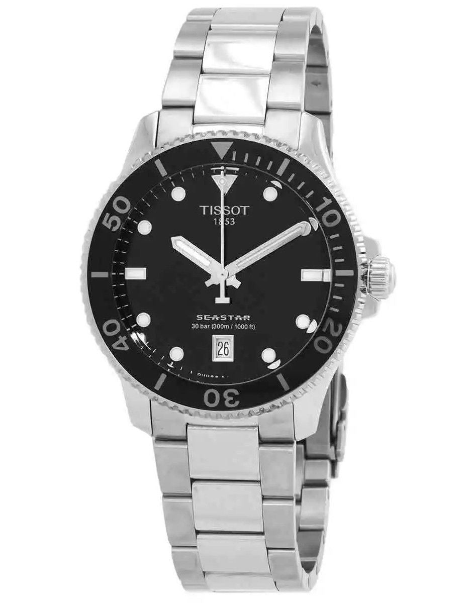 Tissot T-Sport Seastar 1000 Stainless Steel Black Dial Quartz Diver's T120.410.11.051.00 300M Men's watch