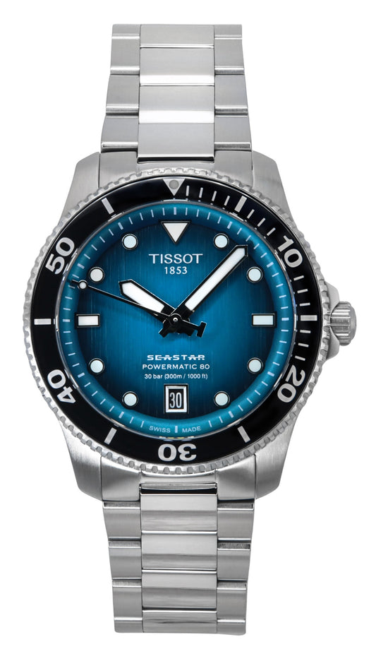 Tissot Seastar 1000 Powermatic 80 Turquoise Dial Automatic Diver's T120.807.11.091.00 300M Men's Watch