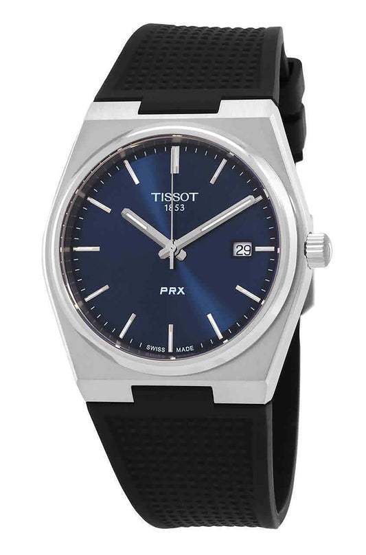 Tissot T-Classic PRX Rubber Strap Blue Dial Quartz T137.410.17.041.00 100M Men's Watch