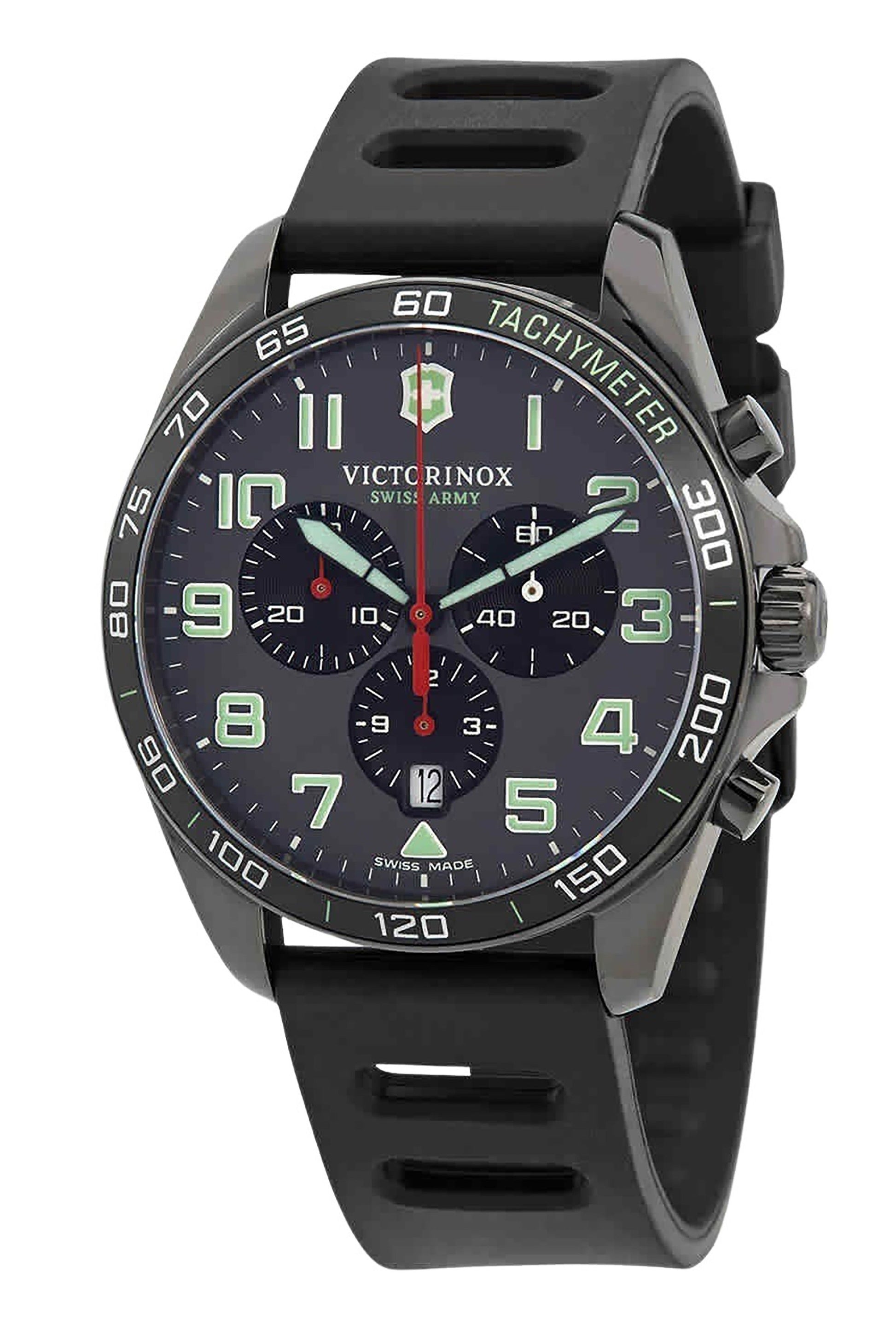 Victorinox Swiss Army Fieldforce Sport Chronograph Rubber Strap Grey Dial Quartz 241891 100M Men's Watch