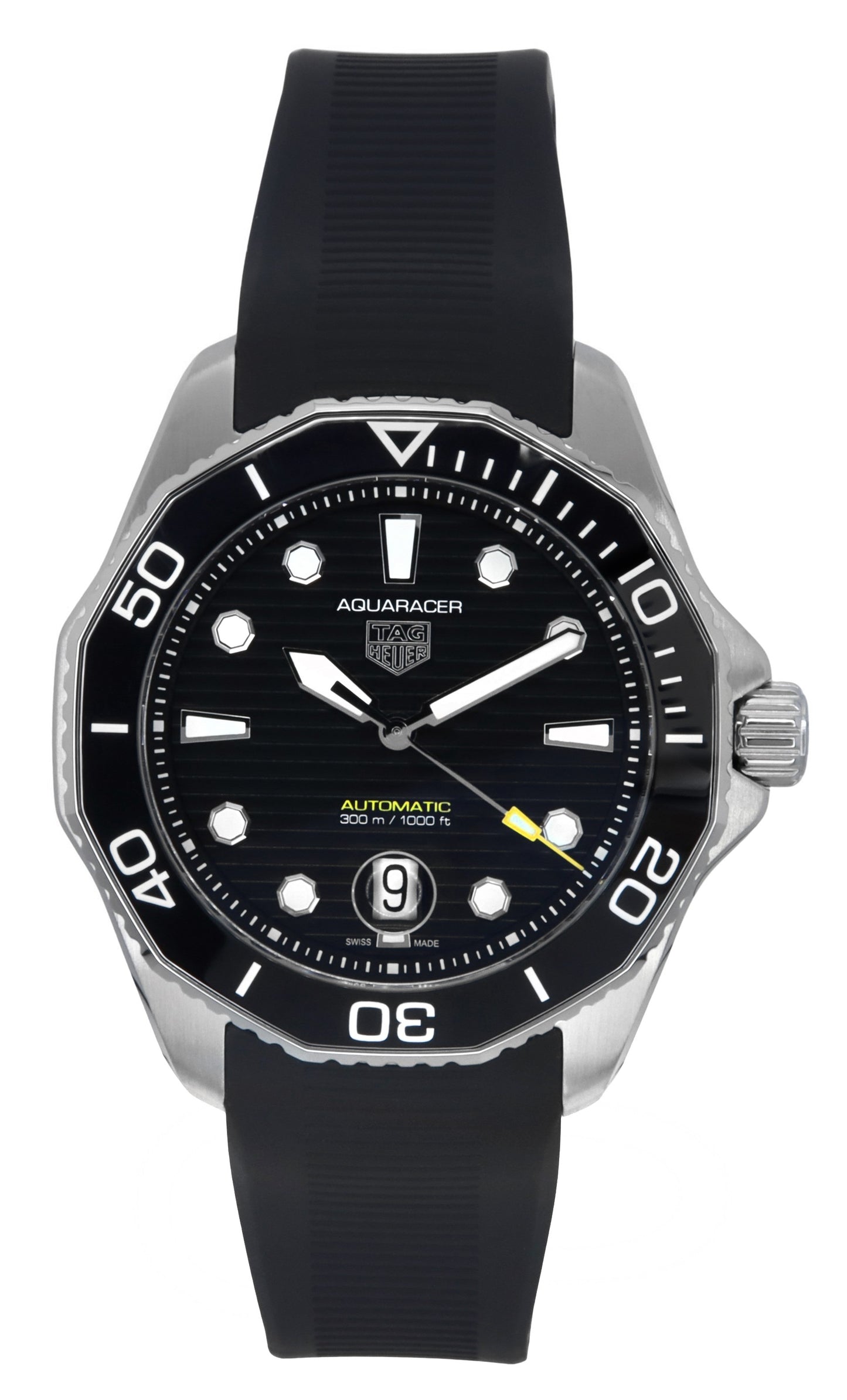 Tag Heuer Aquaracer Professional Date Rubber Strap Black Dial Automatic Diver's WBP201A.FT6197 300M Men's Watch