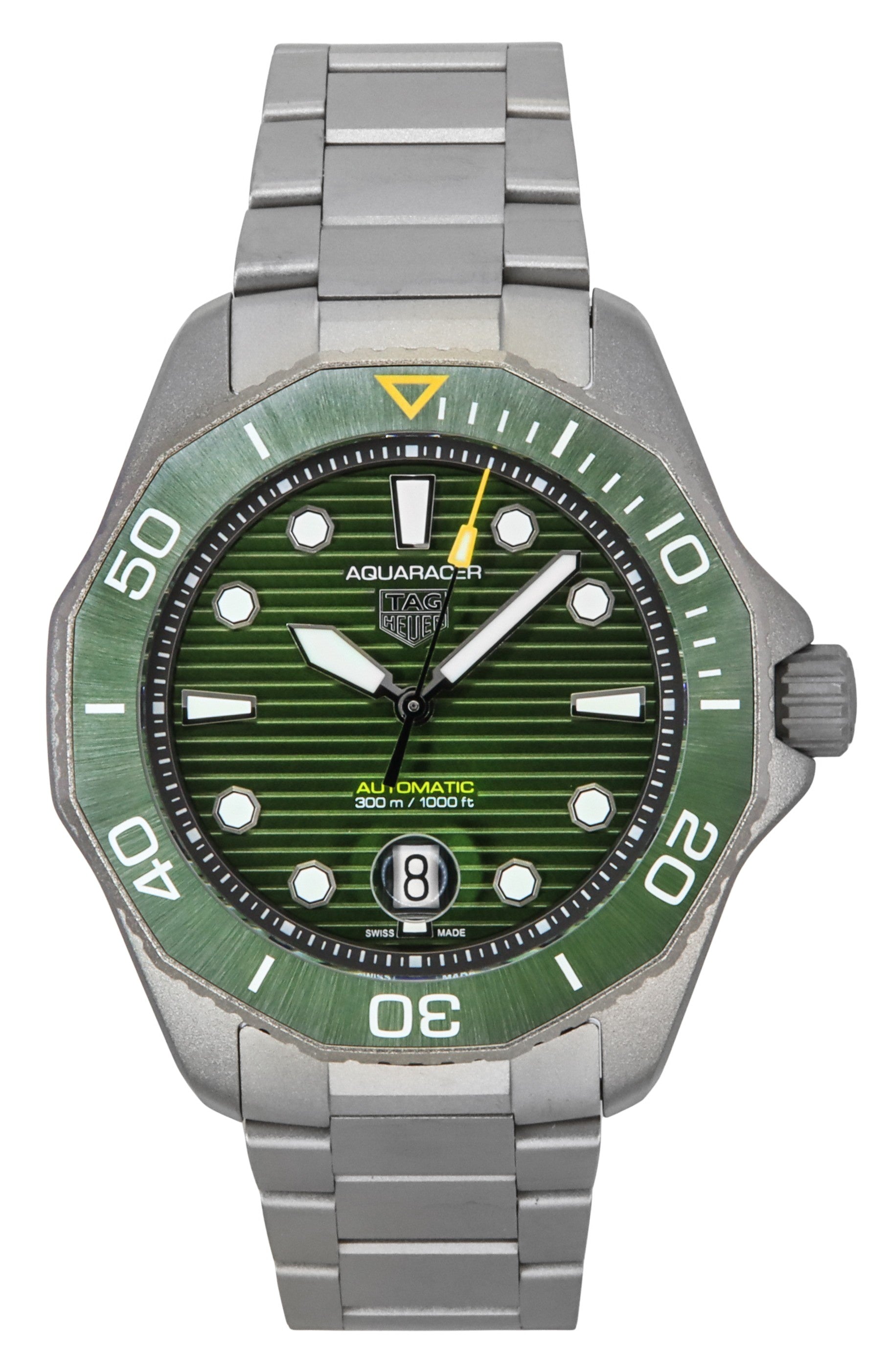 Tag Heuer Aquaracer Professional Date Titanium Green Dial Automatic Diver's WBP208B.BF0631 300M Men's Watch