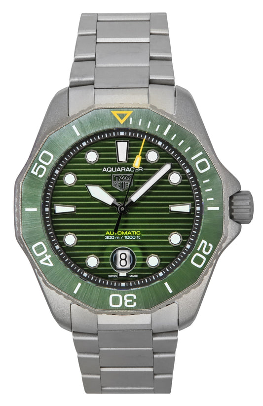 Tag Heuer Aquaracer Professional Date Titanium Green Dial Automatic Diver's WBP208B.BF0631 300M Men's Watch