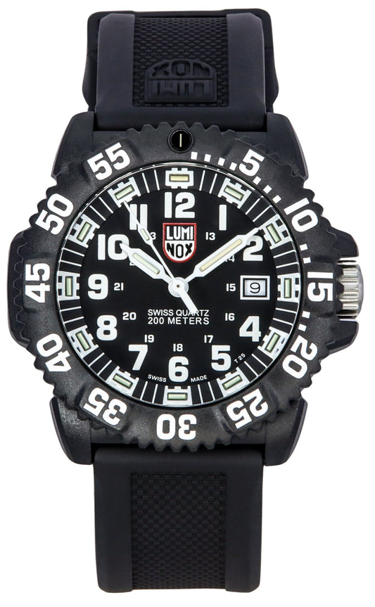 Luminox Original NAVY Seal Rubber Strap Black Dial Swiss Quartz Diver's XS.3051.F 200M Men's Watch