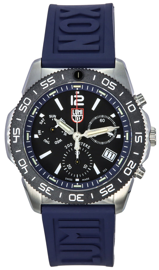 Luminox Pacific Diver Chronograph Navy Rubber Strap Black Dial Swiss Quartz Diver's XS.3143 200M Men's Watch