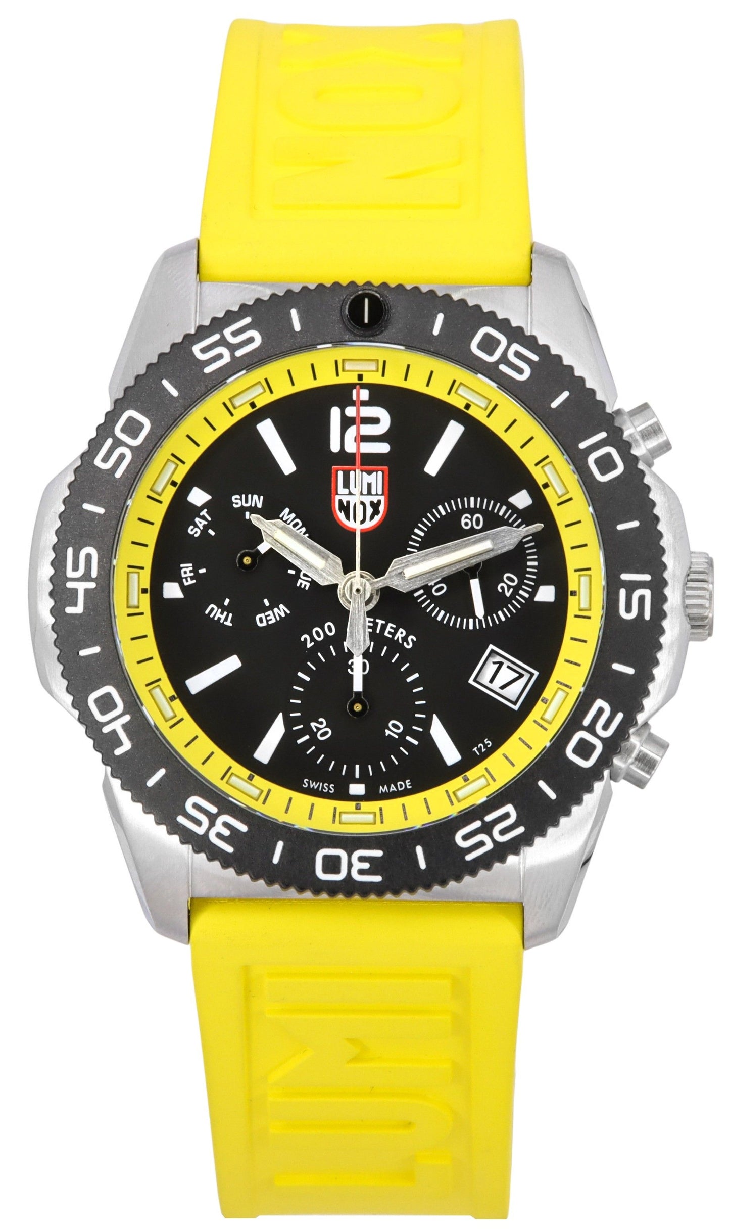 Luminox Pacific Diver Chronograph Yellow Rubber Strap Black Dial Swiss Quartz Diver's XS.3145 200M Men's Watch