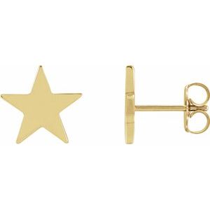 14K Yellow 6.2 mm Star Friction Post & Back Earrings - BN & CO JEWELRY