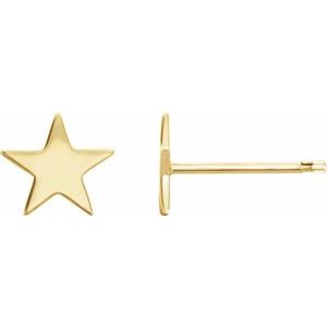 14K Yellow 6.2 mm Star Friction Post Earring - BN & CO JEWELRY