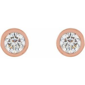 14K Rose 1/10 CTW Natural Diamond Micro Bezel-Set Earrings - BN & CO JEWELRY