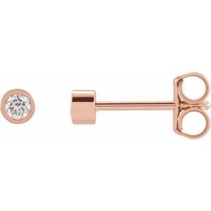 14K Rose 1/10 CTW Natural Diamond Micro Bezel-Set Earrings - BN & CO JEWELRY