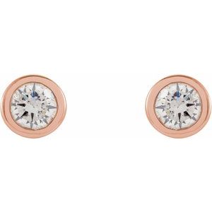 14K Rose .06 CTW Natural Diamond Micro Bezel-Set Earrings - BN & CO JEWELRY