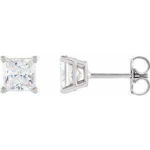 14K White 1/2 CTW Natural Diamond Friction Post Earrings - BN & CO JEWELRY