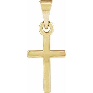 14K Yellow 14.5x9.7 mm Cross Pendant - BN & CO JEWELRY