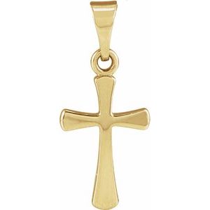 14K Yellow 16.5x9.5 mm Cross Pendant - BN & CO JEWELRY