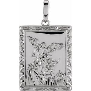 Sterling Silver 19.8x15.9 mm St. Michael Medal - BN & CO JEWELRY