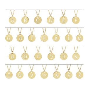 18K Yellow Gold-Plated Sterling Silver Initial R 10 mm Disc 16-18" Necklace - BN & CO JEWELRY