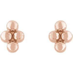 14K Rose Tiny Beaded Earrings - BN & CO JEWELRY