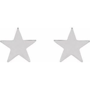Platinum 6.2 mm Star Friction Post & Back Earrings - BN & CO JEWELRY
