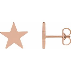 14K Rose 6.2 mm Star Friction Post & Back Earrings - BN & CO JEWELRY