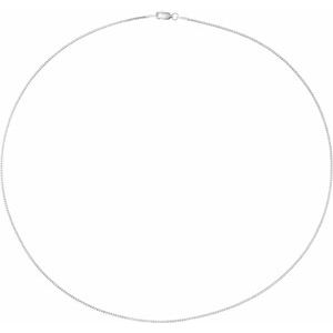 Rhodium-Plated Sterling Silver 1 mm Box 16" Chain - BN & CO JEWELRY