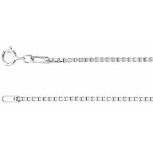 Rhodium-Plated Sterling Silver 1.3 mm Diamond Cut Box 7" Chain with Spring Ring - BN & CO JEWELRY