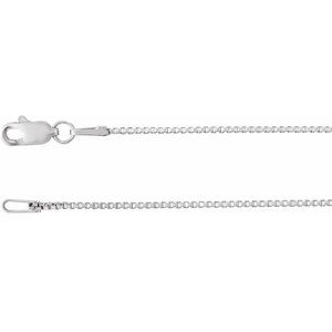 Rhodium-Plated Sterling Silver 1 mm Box 18" Chain - BN & CO JEWELRY