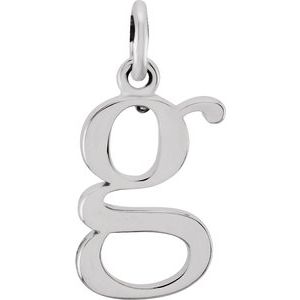 Sterling Silver Lowercase Initial g 16" Necklace - BN & CO JEWELRY