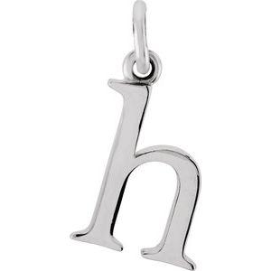 Sterling Silver Lowercase Initial h 16" Necklace - BN & CO JEWELRY