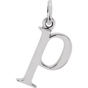 Sterling Silver Lowercase Initial p 16" Necklace - BN & CO JEWELRY