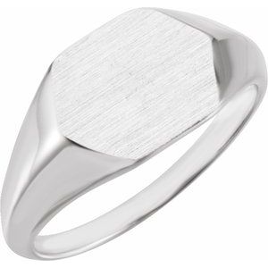 Sterling Silver 12x10 mm Geometric Signet Ring - BN & CO JEWELRY