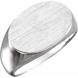 Sterling Silver 18x12 mm Oval Signet Ring - BN & CO JEWELRY