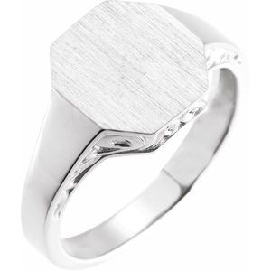 Sterling Silver 13x12 mm Octagon Signet Ring - BN & CO JEWELRY